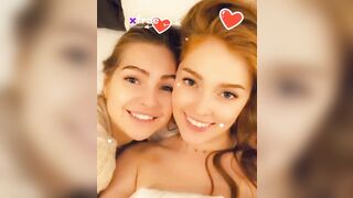 Caught two babes swapping spit in bed, heart emojis and all. Gotta cherish these steamy lesbian moments, time to slide in for the action. – @Chase’s Sex Reel